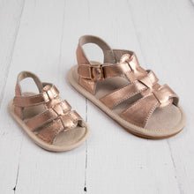 rose gold leather sandals for baby and toddler