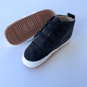 SECONDS Brooklyn Prewalker Baby Shoes Size M (9-12mths) FLEXISOLE - Black
