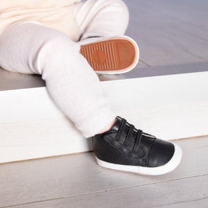 SECONDS Brooklyn Prewalker Baby Shoes Size M (9-12mths) FLEXISOLE - Black